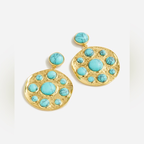 J. Crew Stone medallion earrings